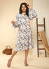 WHITE BALLOON SLEEVES DRESS